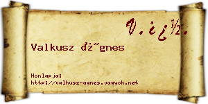 Valkusz Ágnes névjegykártya