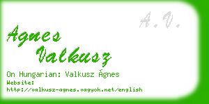 agnes valkusz business card