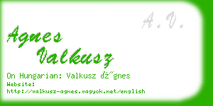agnes valkusz business card